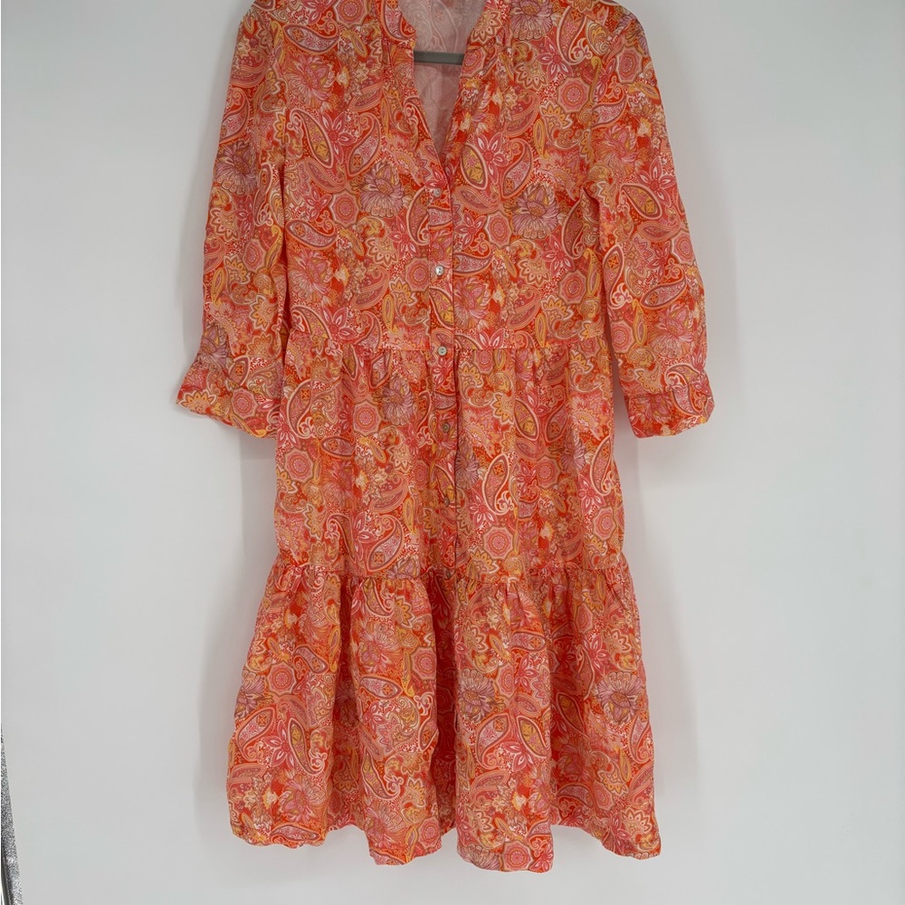 Johnstone & Murphy Paisley Print Button Shirt Dress - Picture 3 of 11